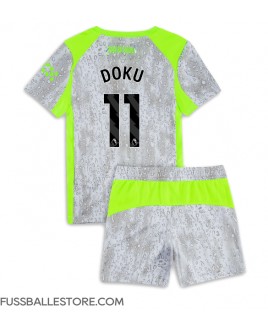 Günstige Manchester City Jeremy Doku #11 3rd trikot Kinder 2025-26 Kurzarm (+ Kurze Hosen)